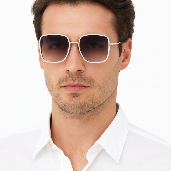 Rio | Cream Oversized Wayfarer Sunglass
