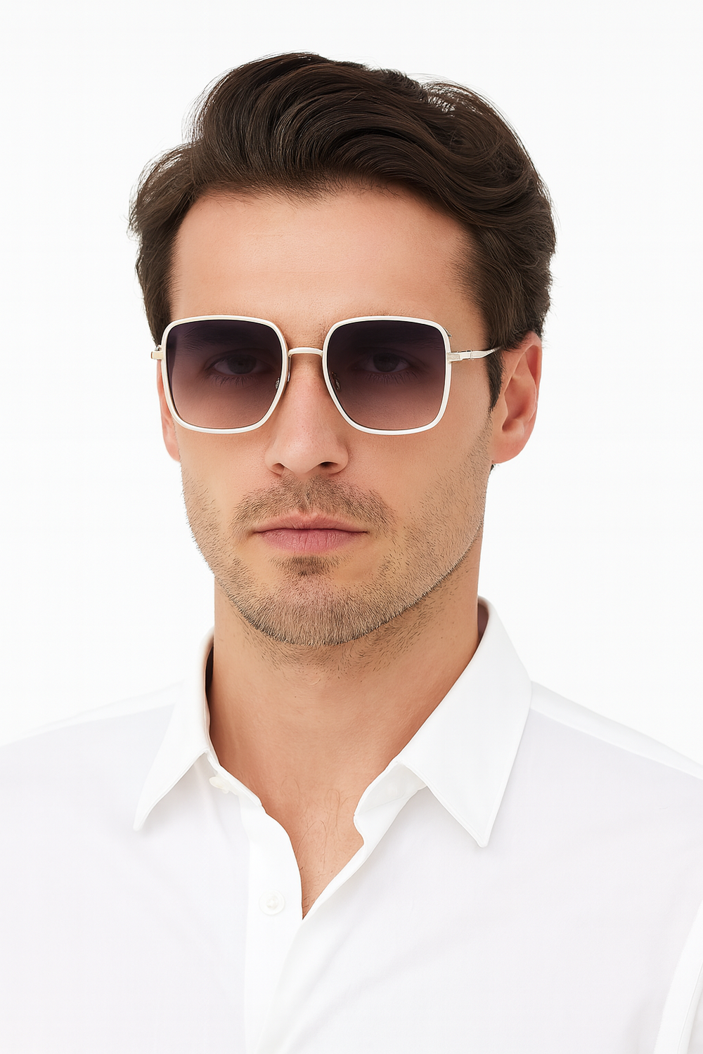 Rio | Cream Oversized Wayfarer Sunglass