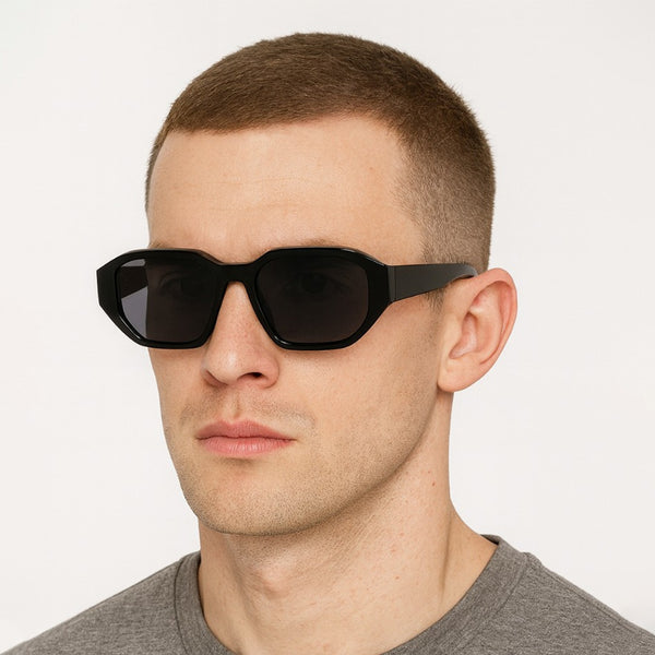 Bangkok | Black Round Rectangle Sunglass