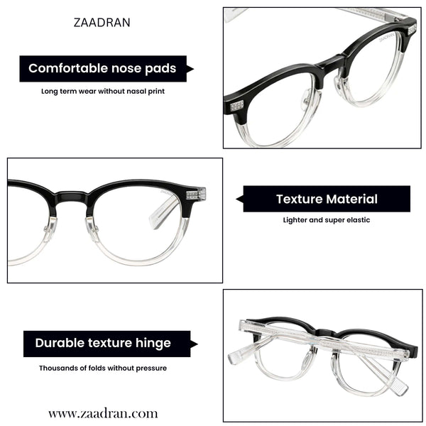 Oxford Classic | Black White Transparent Round Sunglass
