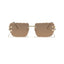 Alberta | Brown Rimless Square Sunglass