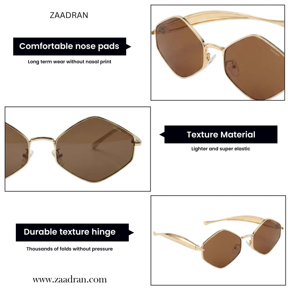 Olivia | Golden Brown Hexa Sunglass