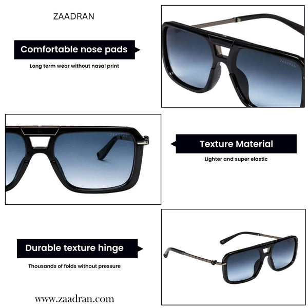 Zambia | Black Blue Aviator Sunglass