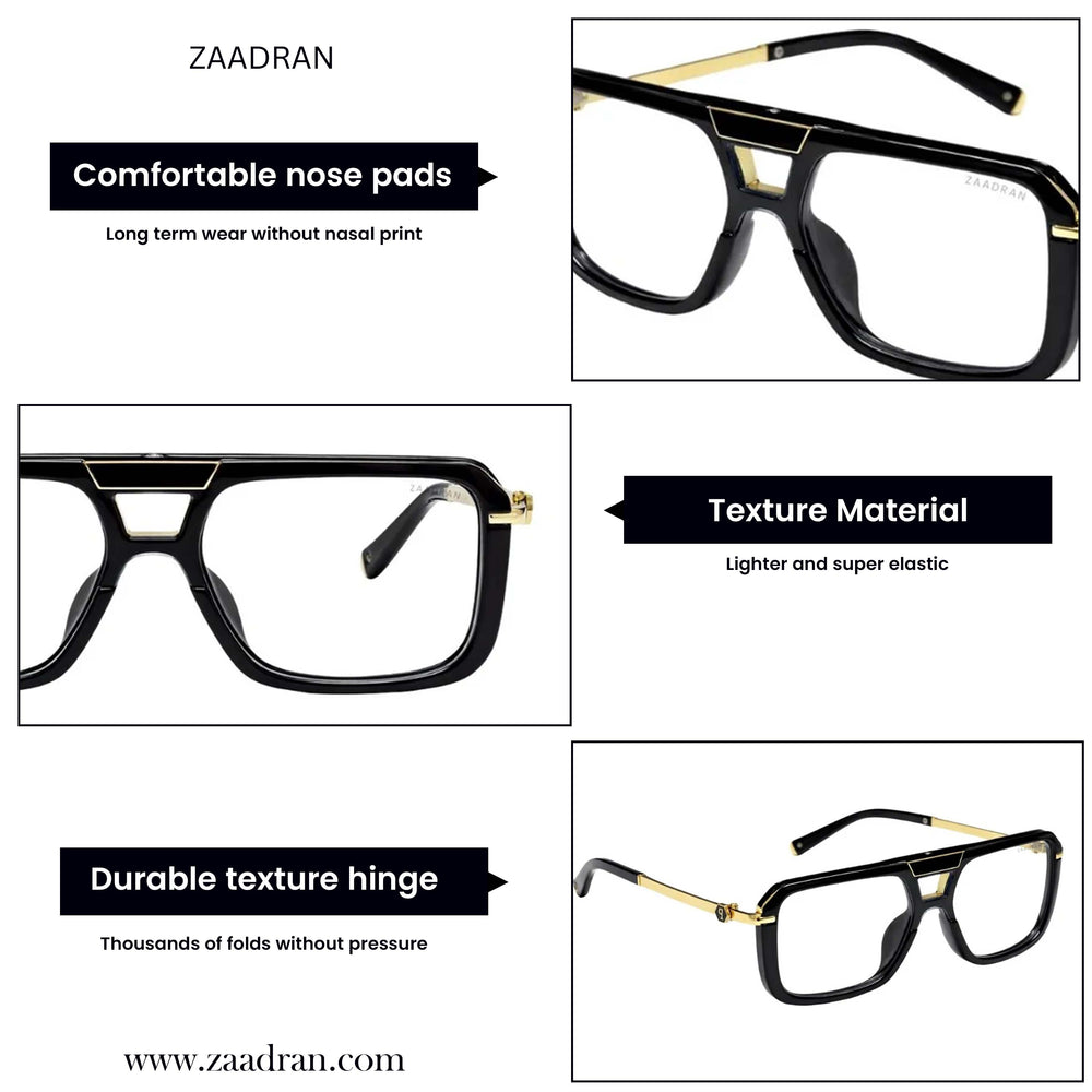 Zambia | Golden Black Transparent Aviator Sunglass