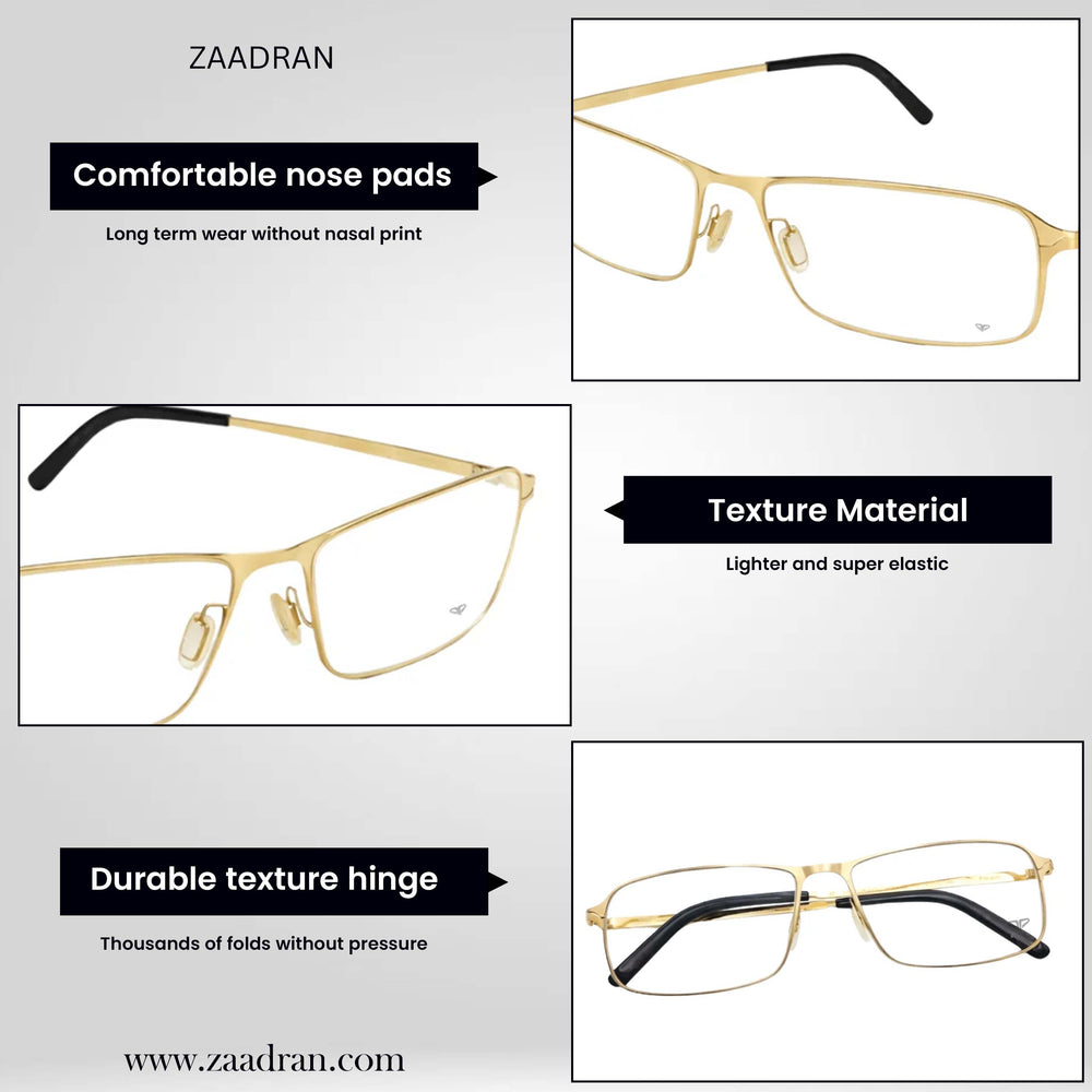 Golden Transparent Rectangle Eyewear | Pinelli Edition Opticals