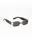 Diamond Glare | Black Golden Crystal Rectangle Sunglass