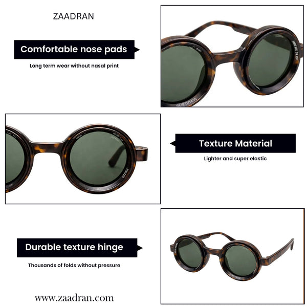 Rotater | Leopard Green Round Sunglass