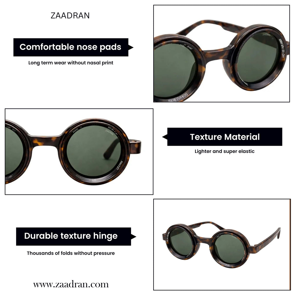Rotater | Leopard Green Round Sunglass
