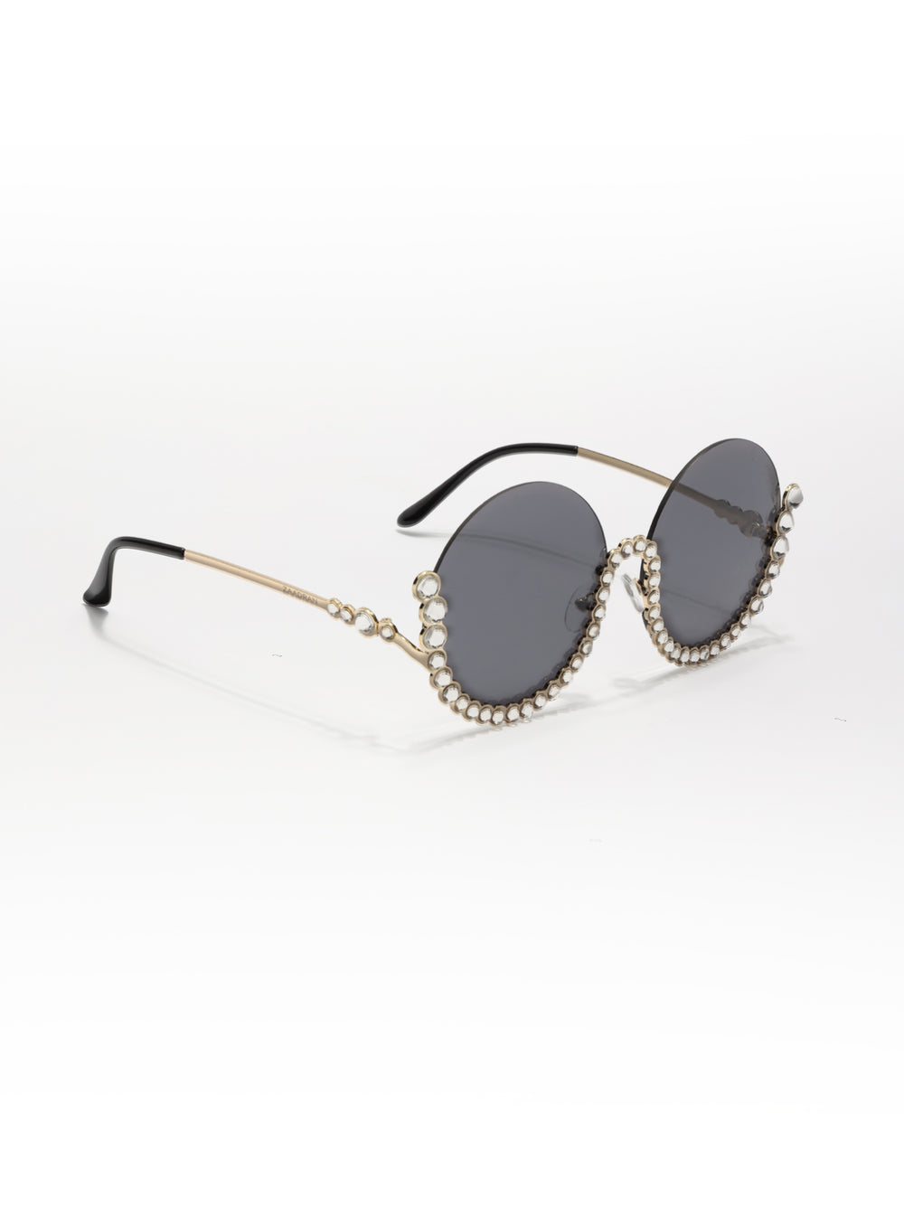 Vintage Underline | Golden Black Round Sunglass