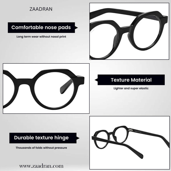 Oceania | Black Transparent Round Sunglass