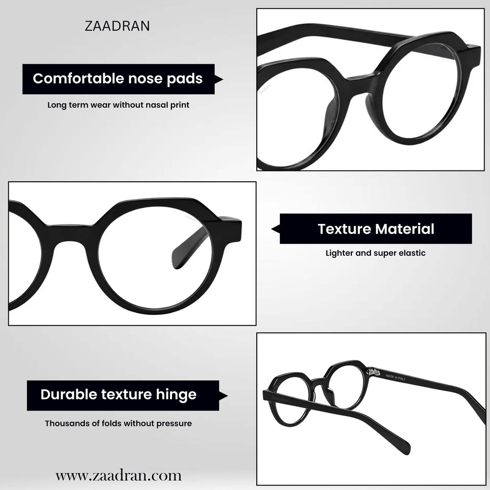 Oceania | Black Transparent Round Sunglass