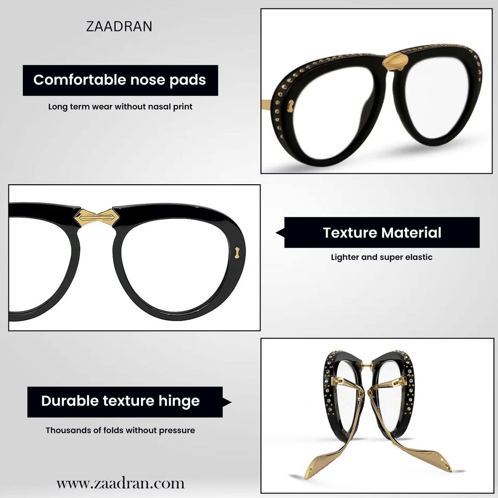 Toronto | Golden Black White Transparent Foldable Aviator Sunglass