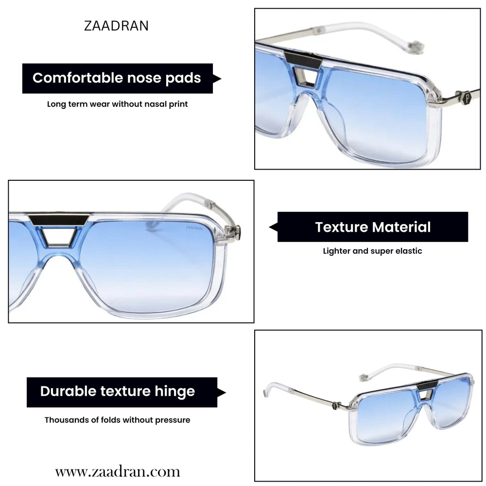 Zambia | White Blue Aviator Sunglass
