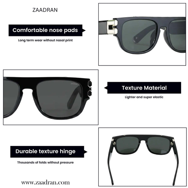 Colombo | Silver Black Oversize Wayfarer Sunglass