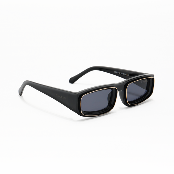 Sudan | Black Golden Rectangle Sunglass