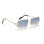 Alberta | Ocean Blue Rimless Square Sunglass