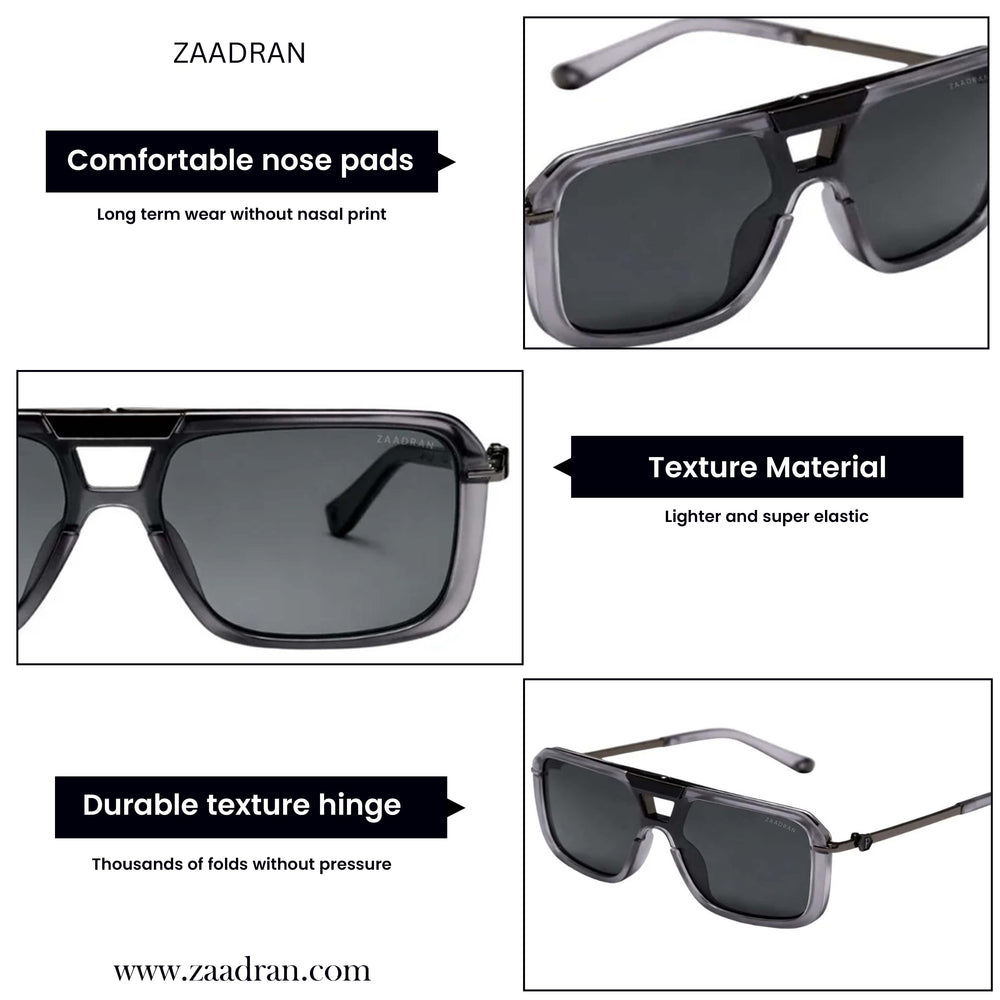 Zambia | Grey Black Aviator Sunglass
