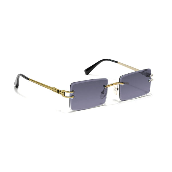 Austria |  Golden Black  Rimless Rectangle Sunglass - (ZAADRLASGLDBLK0019)