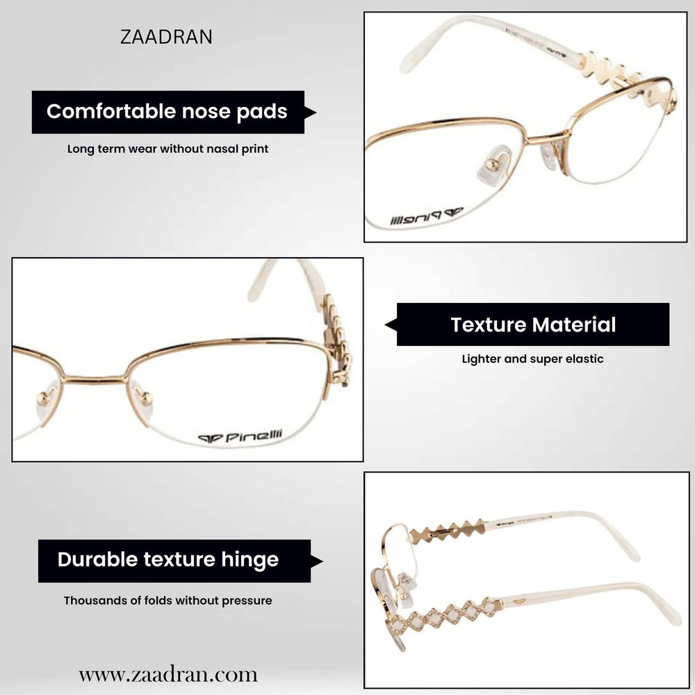 Cream Diamonds Transparent Rimless Rectangle Eyewear | Pinelli Edition