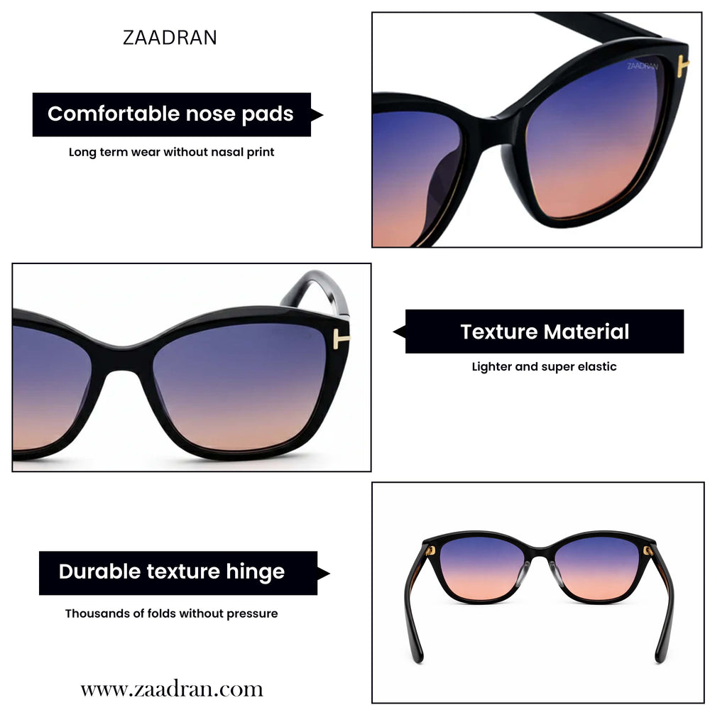 Gambia | Black Dual Tone Cateye sunglass