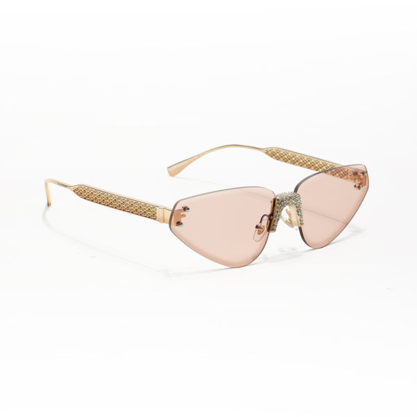 Florence | Champagne Pink Rimless Cateye Sunglass