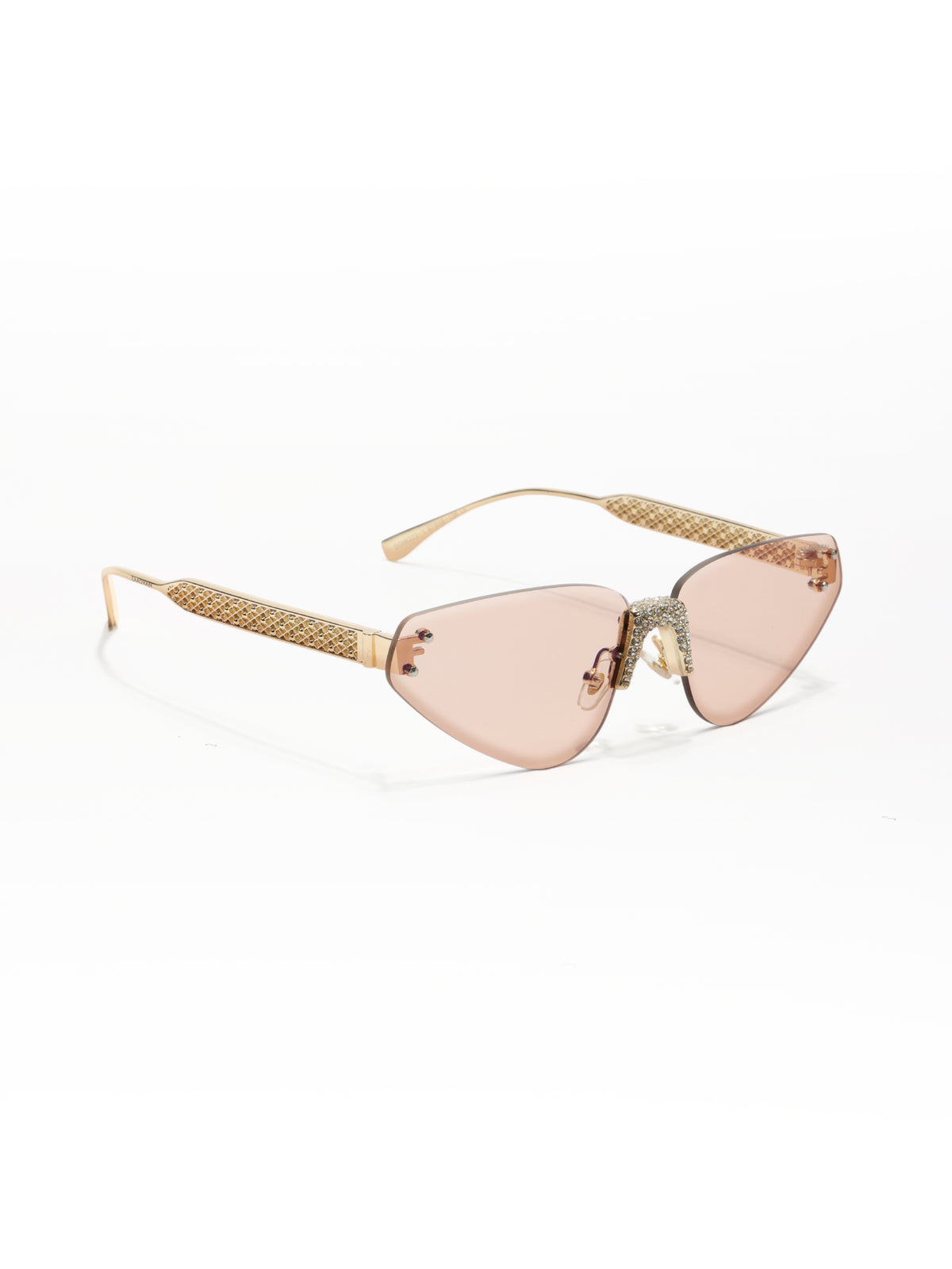 Florence | Champagne Pink Rimless Cateye Sunglass – ZAADRAN