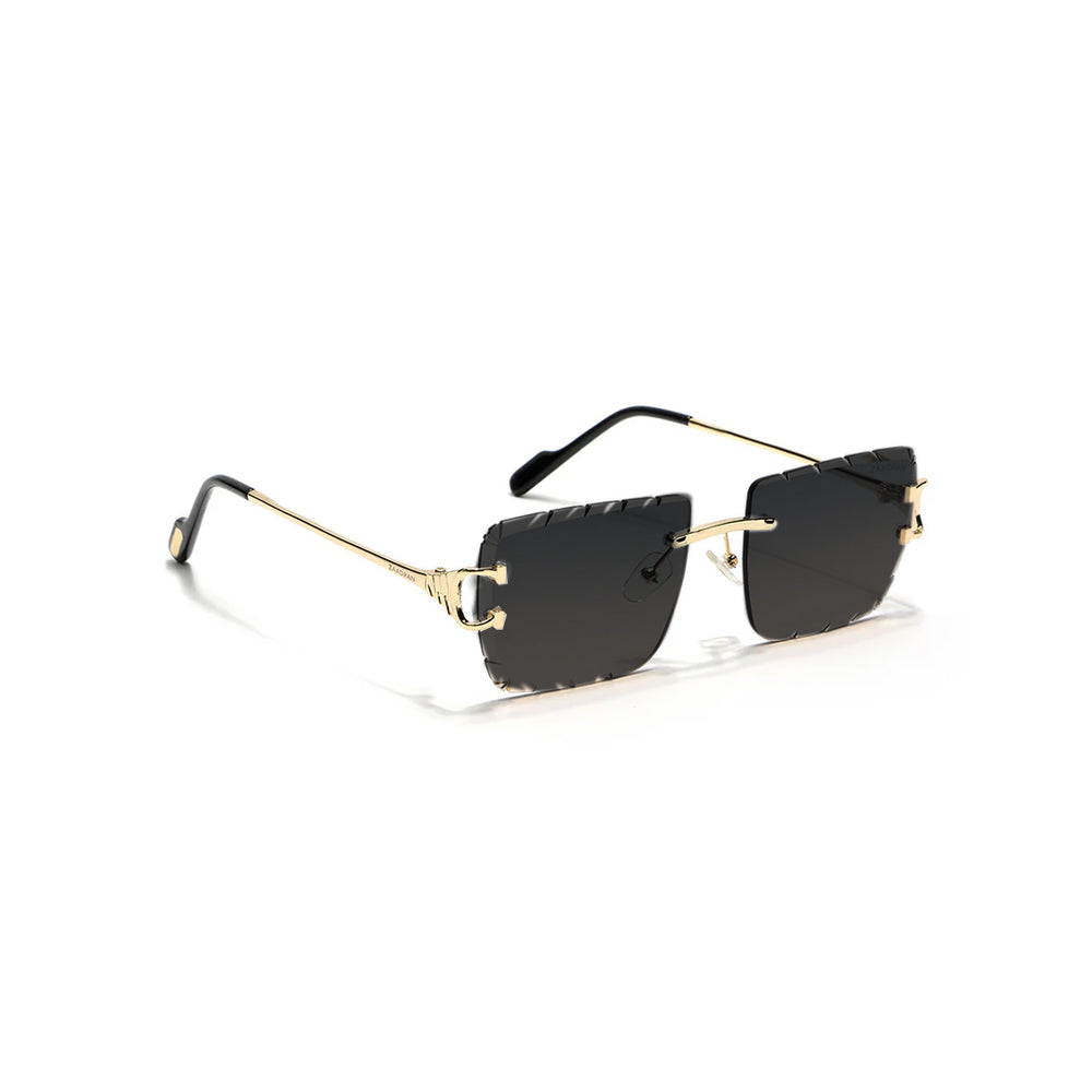 Alberta | Black Rimless Square Sunglass - (ZAADRLABBLK0007)
