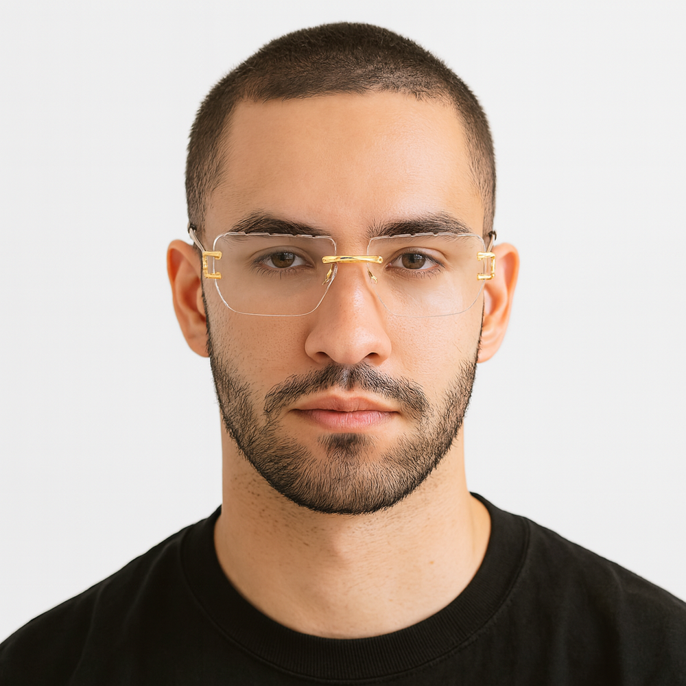 Alberta | White Rimless Square Sunglass - (ZAADRLABWHTCG0005)