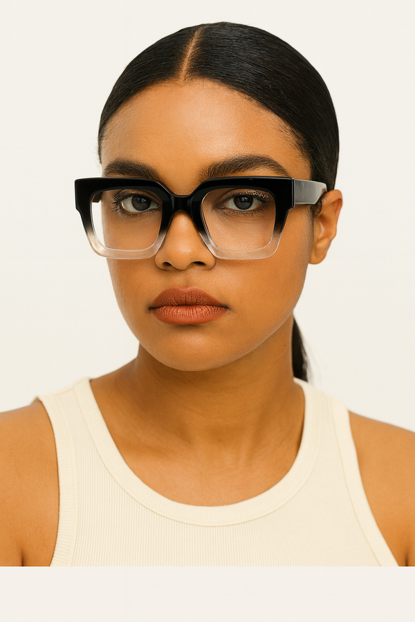 Naked Eyes | Black White Transparent Oversize Sunglass