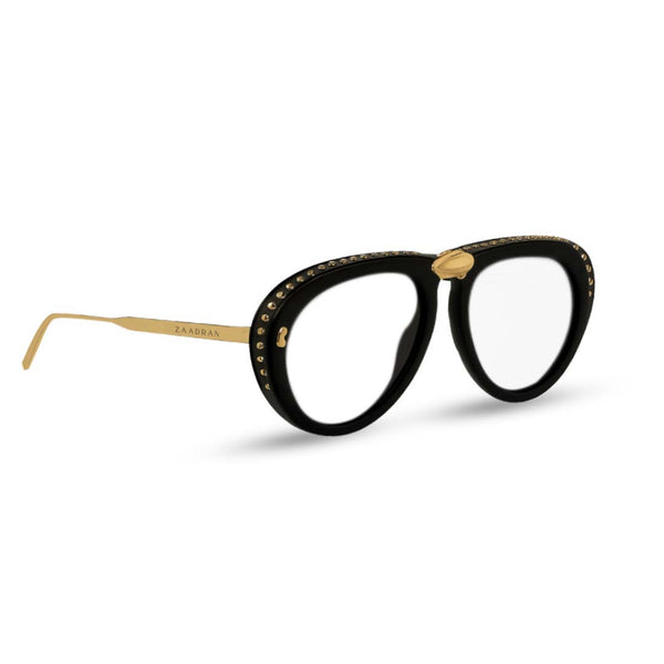 Toronto | Golden Black White Transparent Foldable Aviator Sunglass