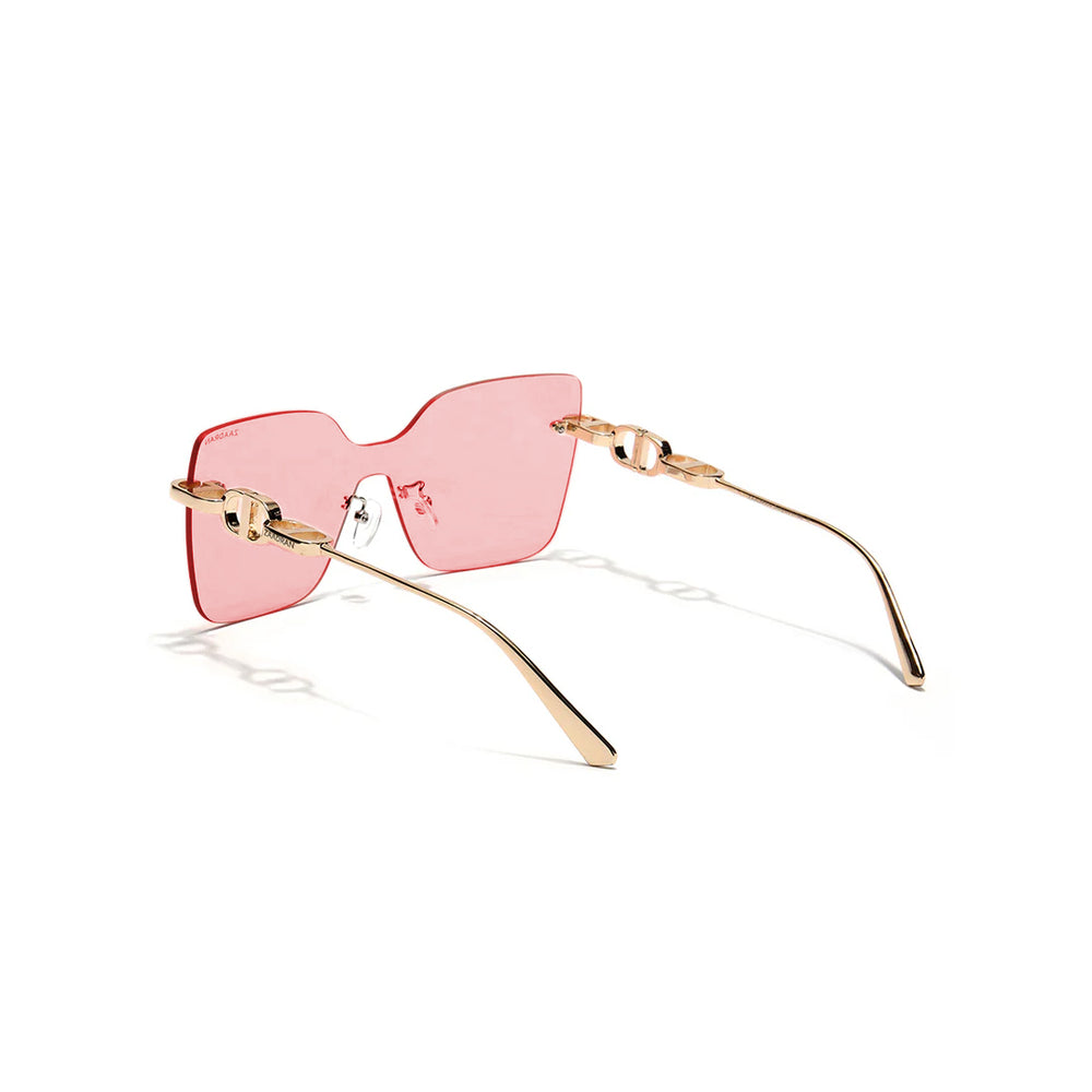 Mexico | Golden Pink Rimless Oversize Sunglass