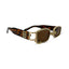 Diamond Glare | Black Golden Crystal Rectangle Sunglass