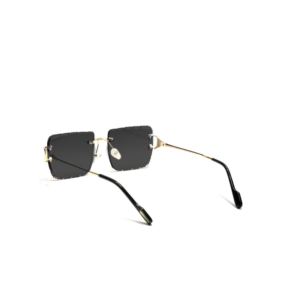 Alberta | Black Rimless Square Sunglass - (ZAADRLABBLK0007)