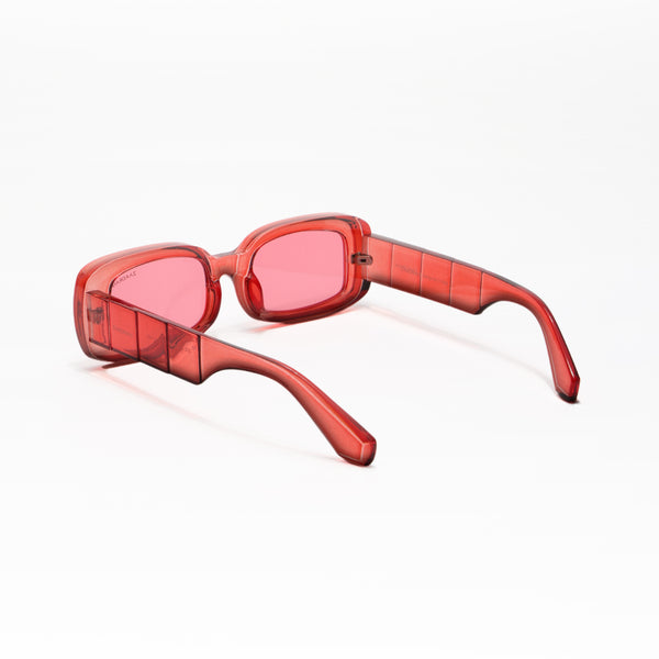 Rome | Red Transparent Rectangle Sunglass