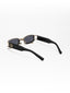 Diamond Glare | Black Golden Crystal Rectangle Sunglass