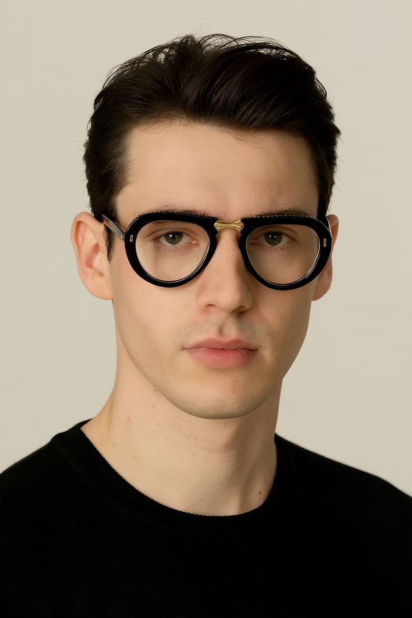 Toronto | Golden Black White Transparent Foldable Aviator Sunglass