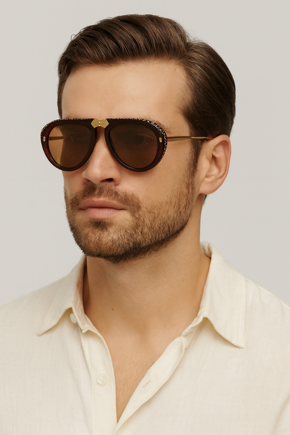 Toronto | Golden Brown Foldable Aviator Sunglass