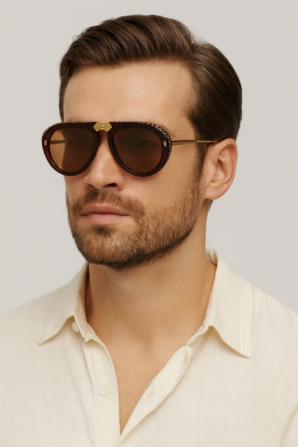 Toronto | Golden Brown Foldable Aviator Sunglass