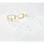 Diamond Glare | White Transparent Golden Crystal Rectangle Sunglass