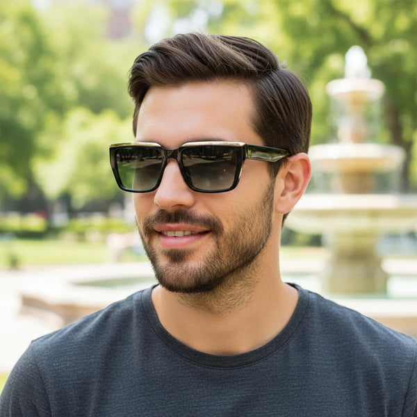 Spain | Black Green Wayfarer Sunglass