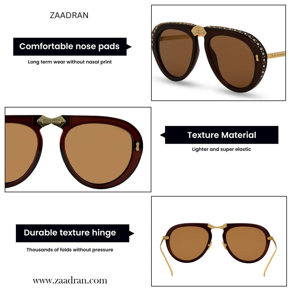 Toronto | Golden Brown Foldable Aviator Sunglass
