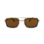 Romania | Golden Brown Rectangle Sunglass