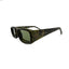 Sudan | Army Green Silver Rectangle Sunglass