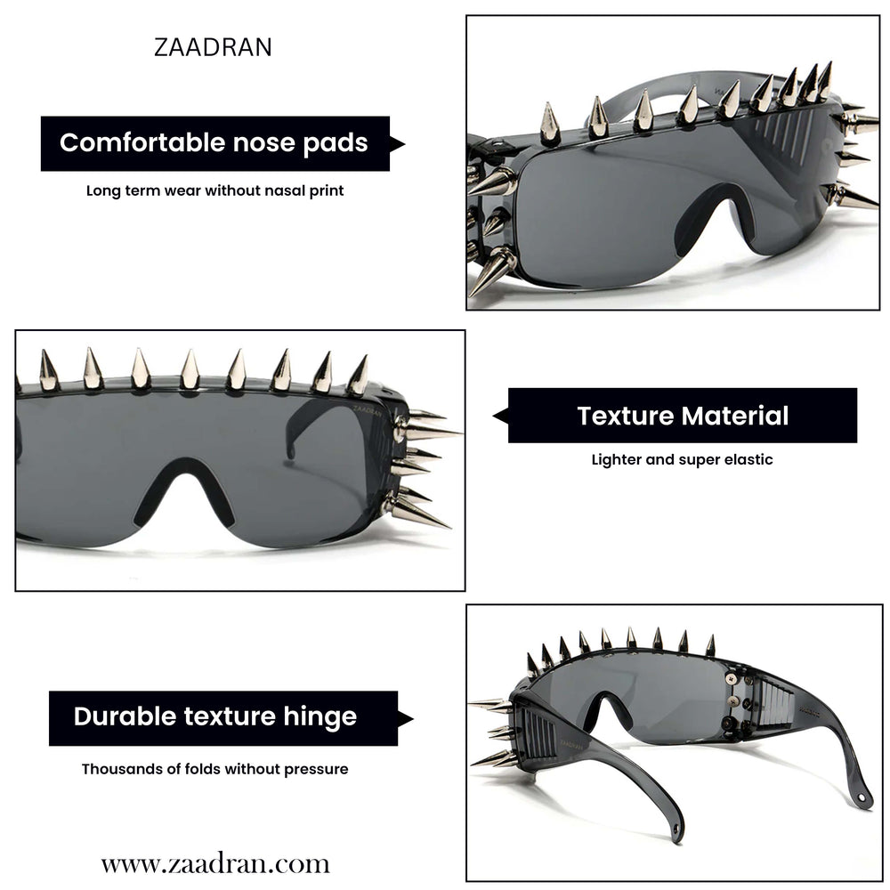 Rave Studs | Black Wrap-Around Studs Sunglass