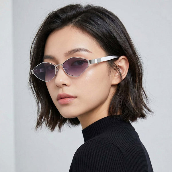 Italy | White Silver Chain Aviator Sunglass