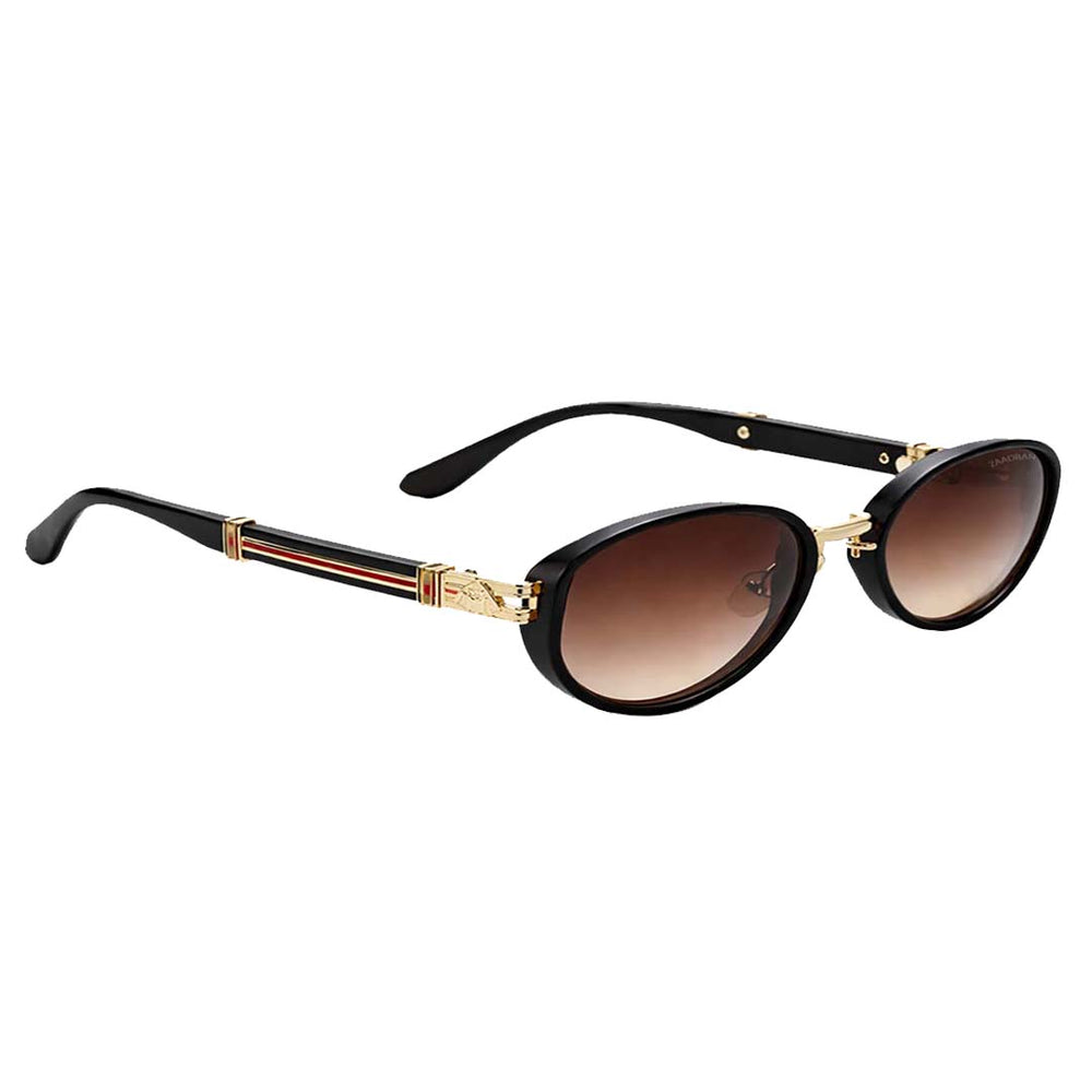 Nauru | Brown Golden Round Sunglass