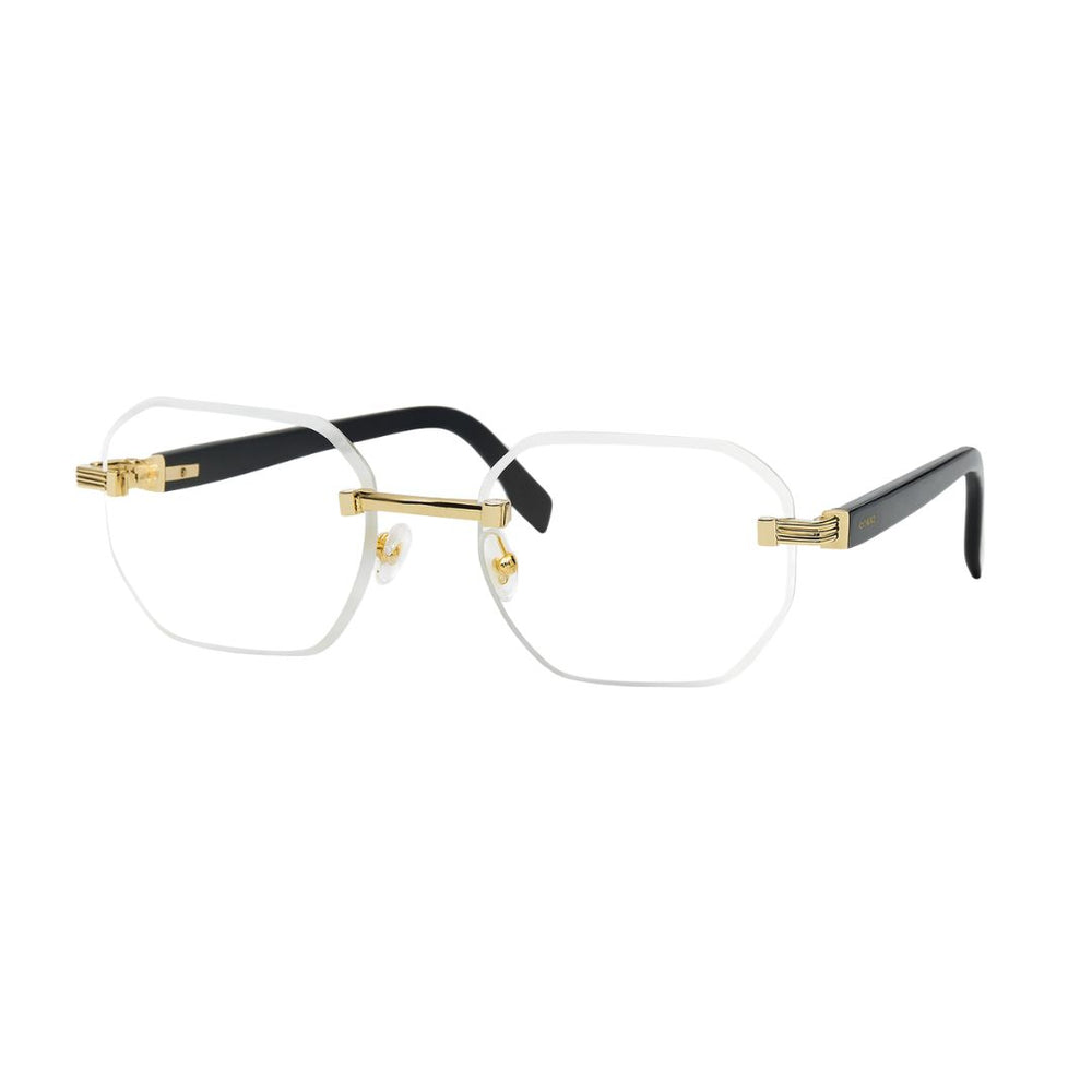 Jordan | Golden Rimless Transparent Wayfarer Sunglass