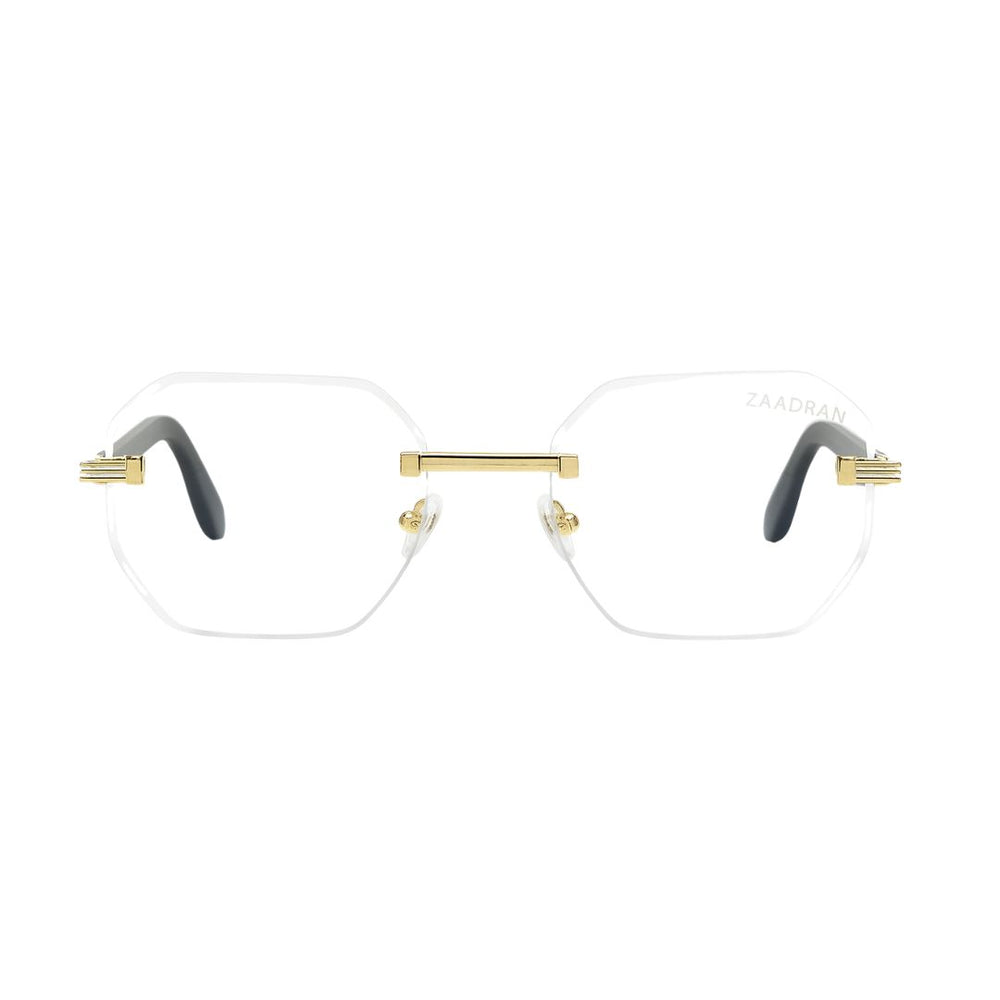 Jordan | Golden Rimless Transparent Wayfarer Sunglass