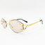 Rose Kiss | Golden Peach Rimless Sunglass