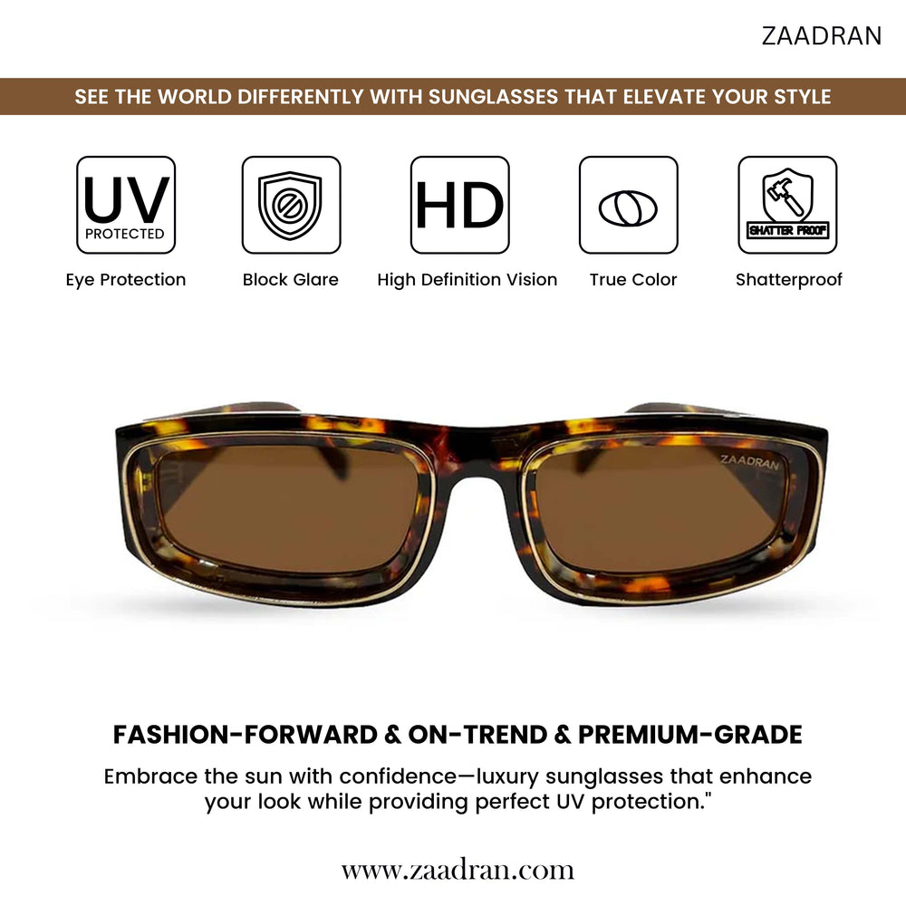 Sudan | Panther Golden Rectangle Sunglass